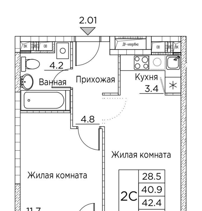 квартира г Владивосток р-н Ленинский ул Расула Гамзатова 7к/2 фото 1