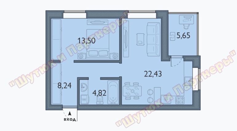 квартира р-н Брянский п Мичуринский Брянский район, д. 21к 4, Брянск фото 14