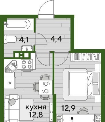 квартира г Краснодар р-н Прикубанский Догма Парк мкр фото 1