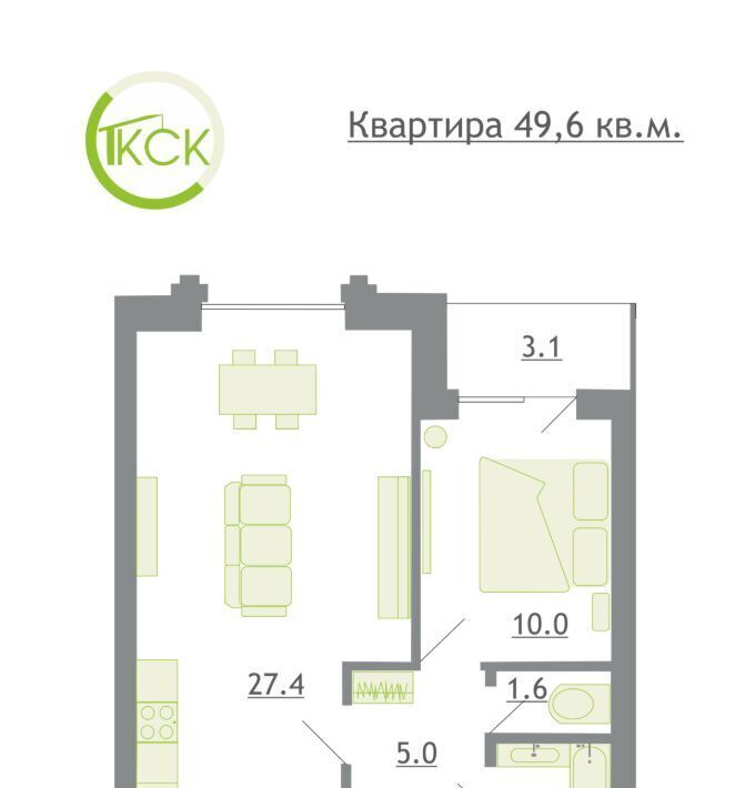 квартира р-н Смоленский д Киселевка Смоленский муниципальный округ, Козинское с пос фото 1