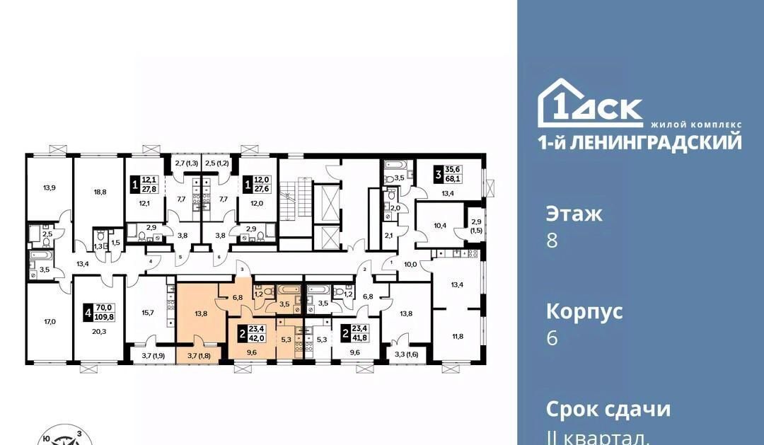 квартира г Москва метро Ховрино ЖК Первый Ленинградский фото 2