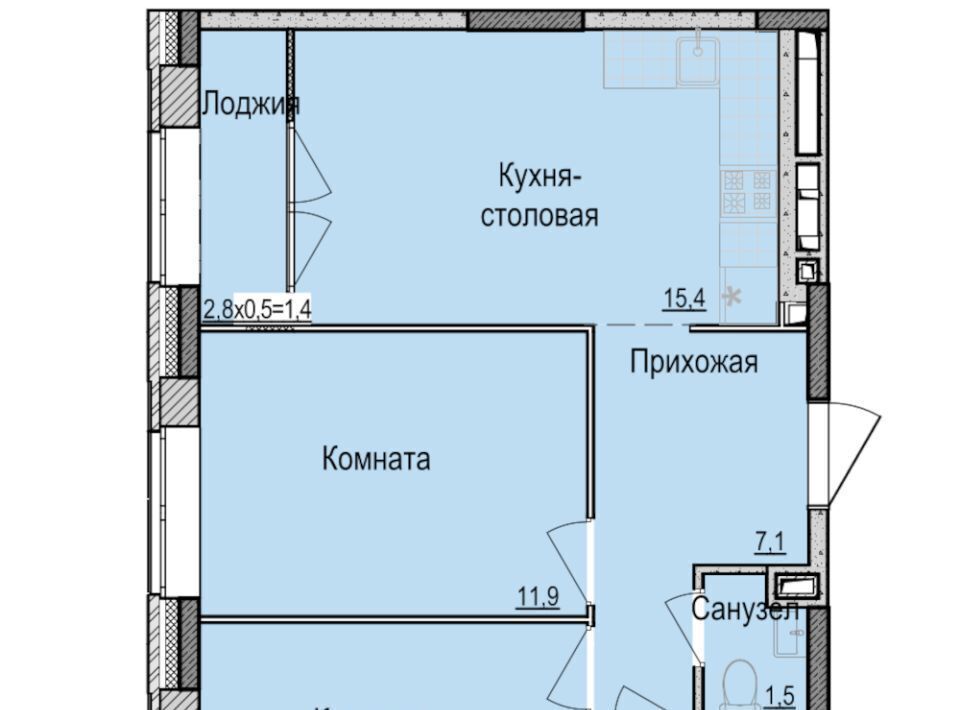 квартира г Ижевск р-н Индустриальный Карлутский ЖК «Скандинавия» 7 жилрайон, 3-й мкр фото 1