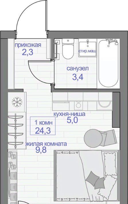 квартира г Красноярск р-н Кировский ул Кутузова 2 фото 1