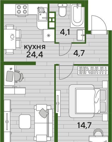 квартира г Краснодар р-н Прикубанский Догма Парк мкр фото 1