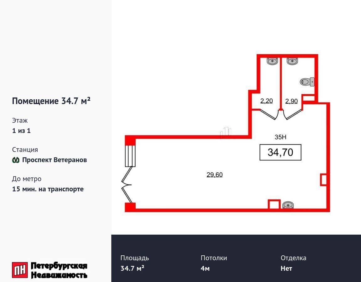 свободного назначения г Санкт-Петербург р-н Красносельский пр-кт Ветеранов 198 фото 1