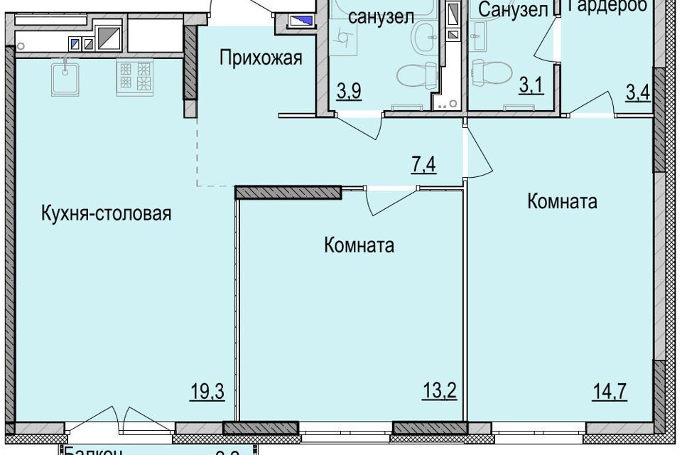 квартира г Ижевск городской округ Ижевск, жилой комплекс Утро на Репина, 1 фото 1