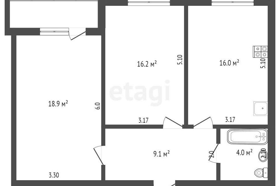 квартира г Таганрог ул Чехова 375 городской округ Таганрог фото 9