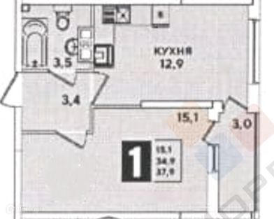 квартира г Краснодар ул им. Константина Гондаря 99 муниципальное образование Краснодар фото 10