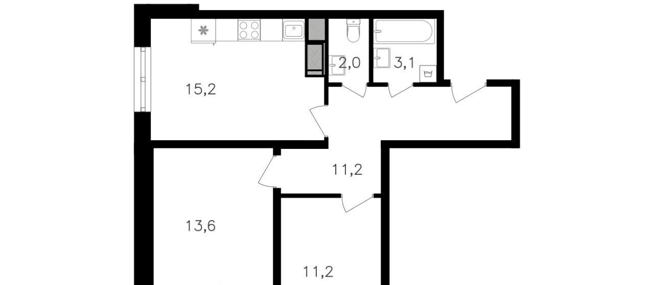 квартира г Москва ул Берзарина 1/2 поле, 32к, Октябрьское фото 1