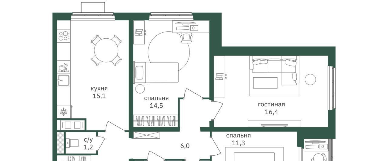 квартира г Москва метро Лесопарковая ш Варшавское 170ек/11 фото 1