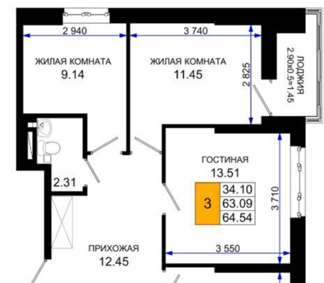 квартира г Ростов-на-Дону р-н Октябрьский пер Нефтекачка ЖК «Октябрь Парк» фото 1