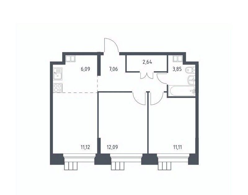 квартира г Москва п Мосрентген метро Румянцево № 2 кв-л, 5с 1 фото 1