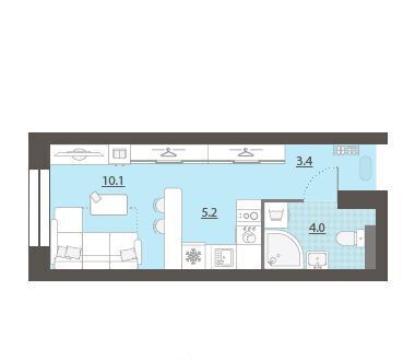 квартира г Екатеринбург Уральская Центральный ЖК «Азина 16» жилрайон фото 1