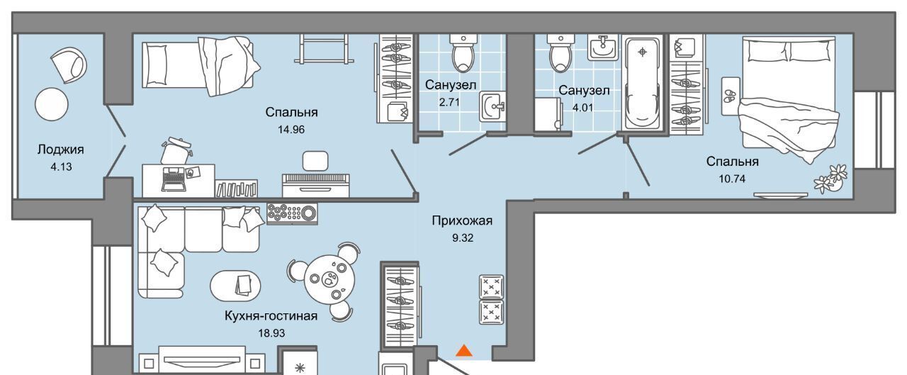 квартира г Ульяновск р-н Заволжский Новый Город ЖК Центрополис 5 Центральный кв-л фото 1