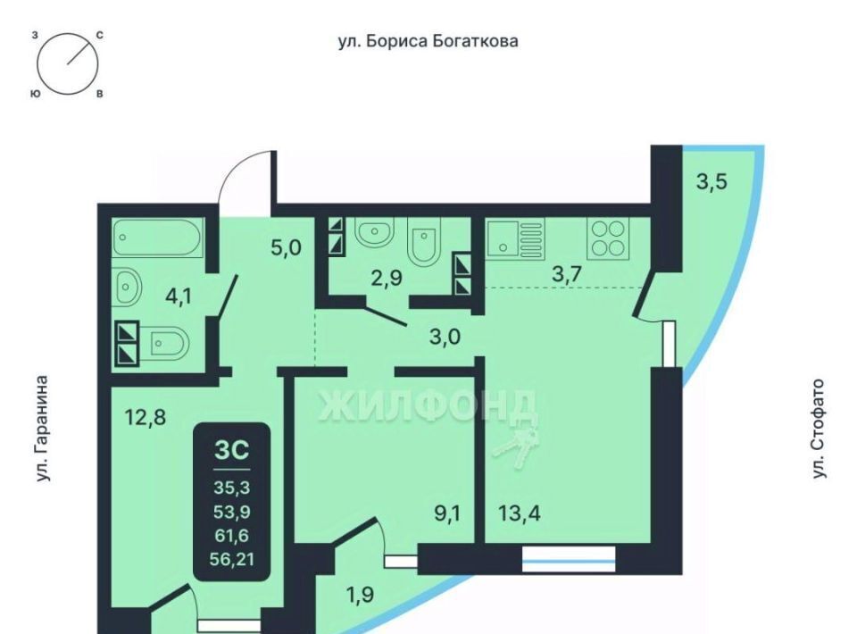 квартира г Новосибирск Золотая Нива ул Гаранина фото 1