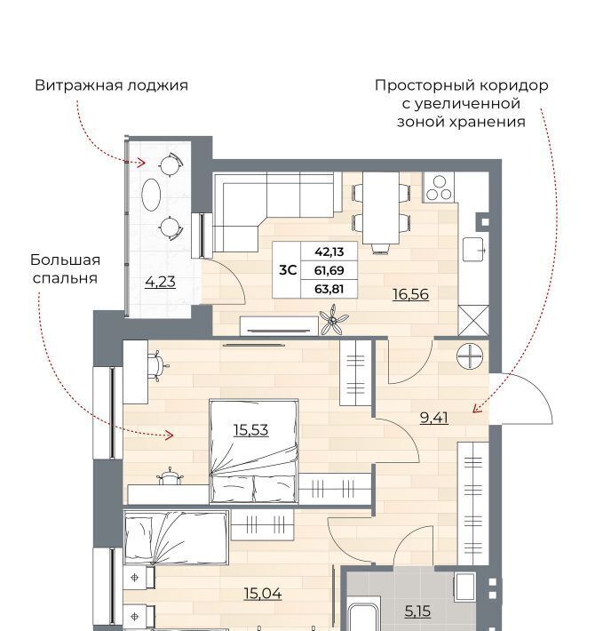 квартира г Новосибирск Берёзовая роща ул Гоголя 222 фото 1