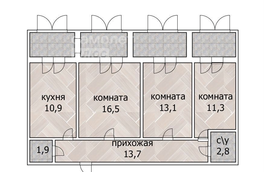 квартира г Уфа р-н Ленинский ул Летчиков 2к/1 фото 23