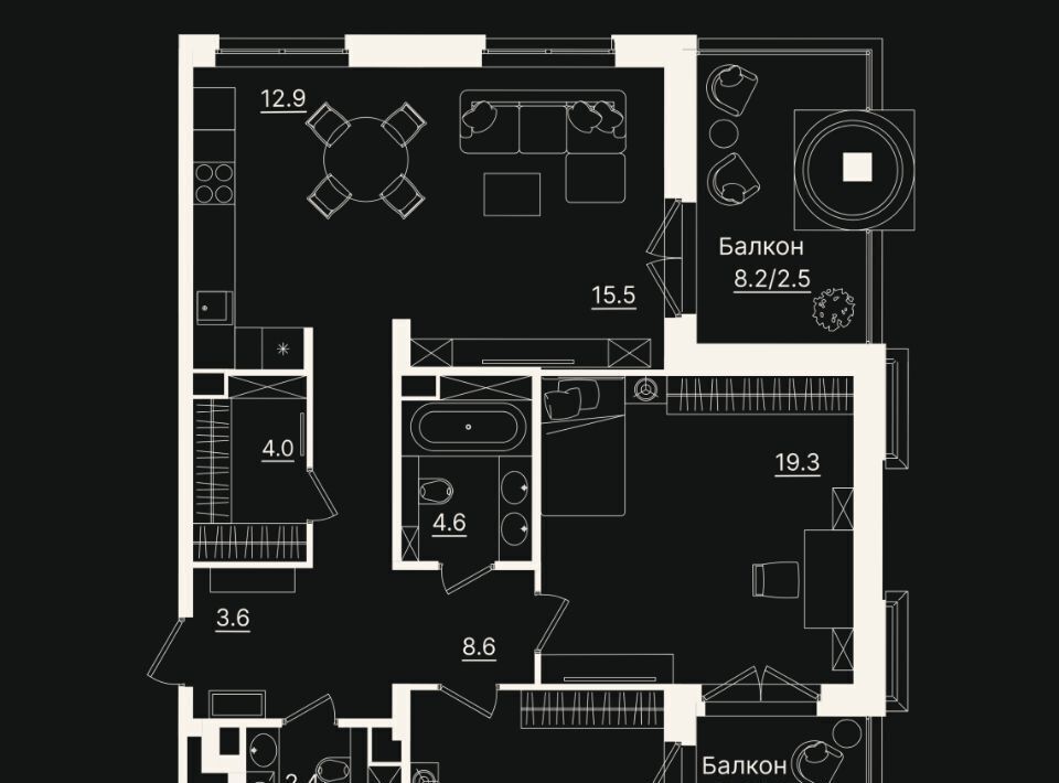 квартира г Тюмень р-н Центральный ул Щербакова 2к/3 фото 1