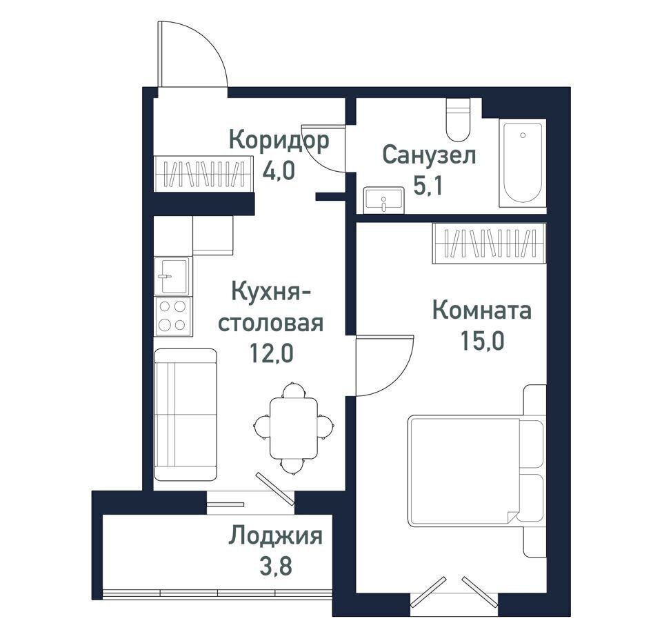 квартира г Челябинск Западный ЖК «Притяжение» 2 ул. им. ефрейтора Потехина фото 1
