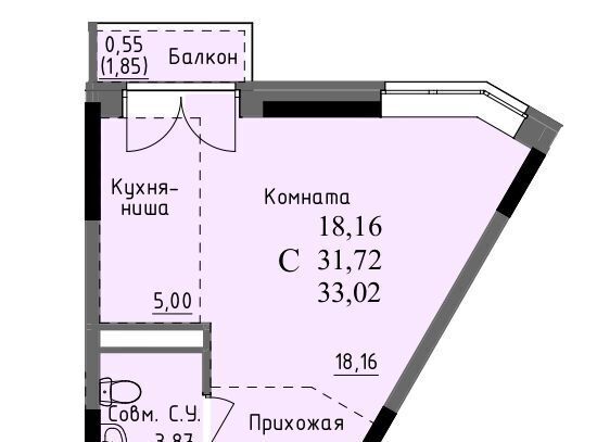 квартира г Ижевск р-н Первомайский проезд Ключевой 23а Поселок фото 1