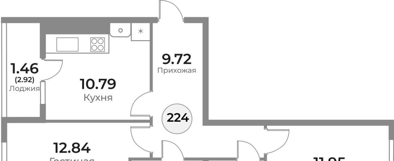 квартира г Калининград р-н Ленинградский ул Пригородная фото 1