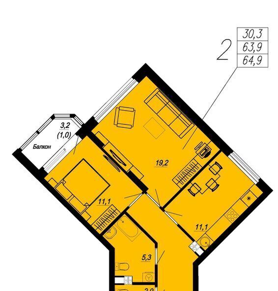 квартира г Екатеринбург Машиностроителей ул. Блюхера, 93 фото 1