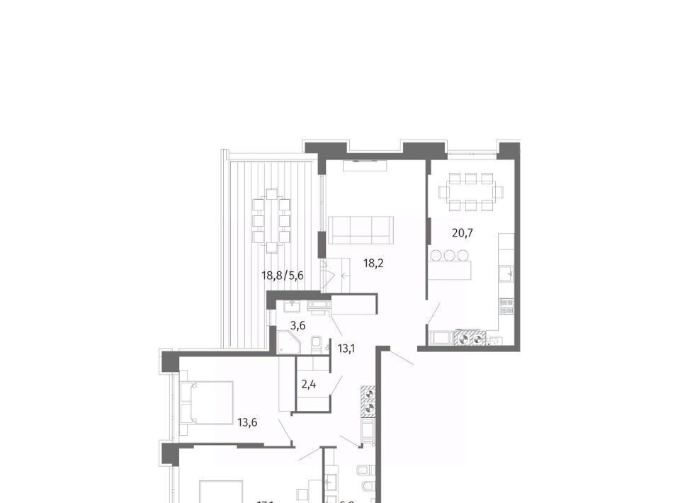 квартира г Калининград р-н Центральный ул Маршала Борзова 107 фото 3