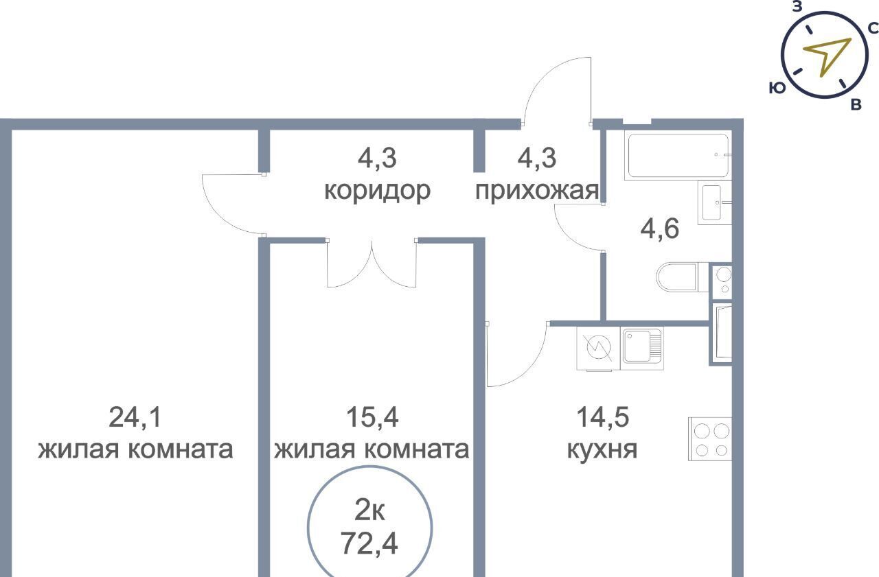 квартира г Сургут тракт Югорский 54/1 фото 1