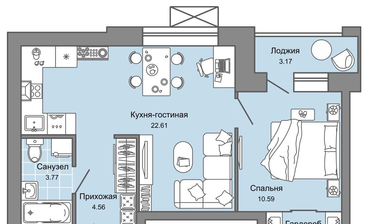 квартира г Киров р-н Ленинский ул 4-й Пятилетки 82 ЖК «Зарядное» фото 1