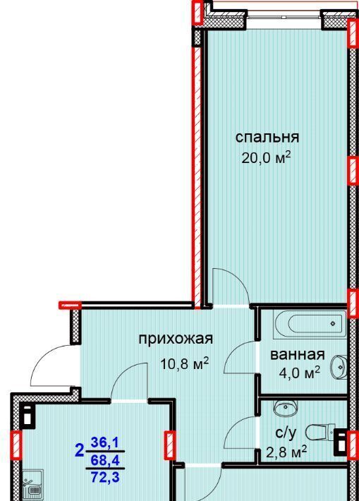 квартира г Ставрополь р-н Промышленный жилой квартал «Олива» № 35 мкр, Суворов фото 2