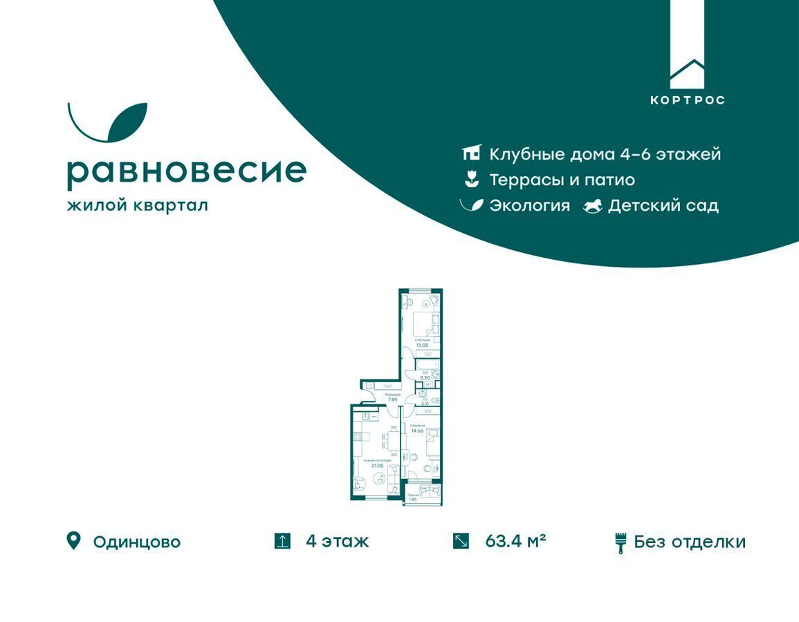 квартира городской округ Одинцовский с Перхушково р-н мкр Равновесие д. 9, Лесной Городок фото 1