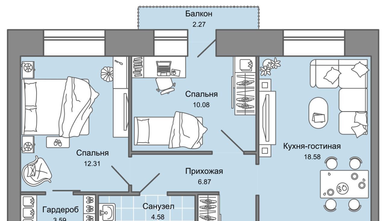 квартира г Пермь р-н Дзержинский Заимка ЖК Камаполис фото 2