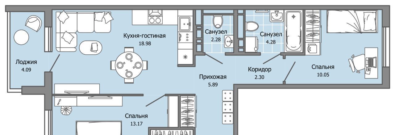 квартира г Ульяновск р-н Засвияжский Город Новаторов жилой комплекс, 2 фото 1