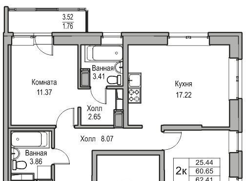 квартира г Санкт-Петербург ул Ивинская 1к/1 Беговая фото 1