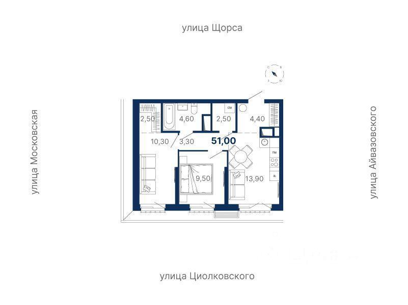 квартира г Екатеринбург р-н Ленинский ул Циолковского ЖК «Парк Столиц» фото 1