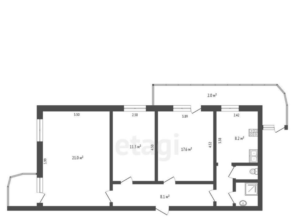 квартира г Омск р-н Советский ул Химиков 6к/3 фото 20