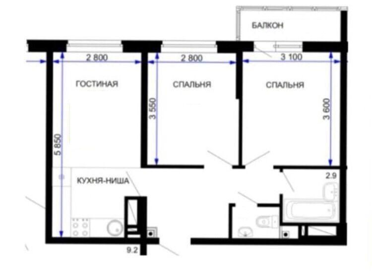 квартира г Краснодар р-н Прикубанский ул Домбайская 55к/2 фото 26