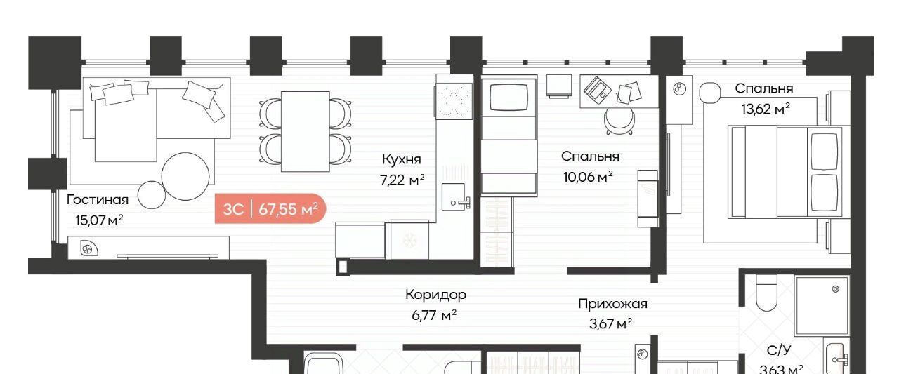 квартира г Новосибирск Речной вокзал ул Ленинградская 342 фото 1