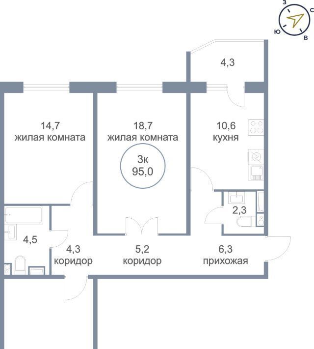 квартира г Сургут тракт Югорский 54/1 фото 1