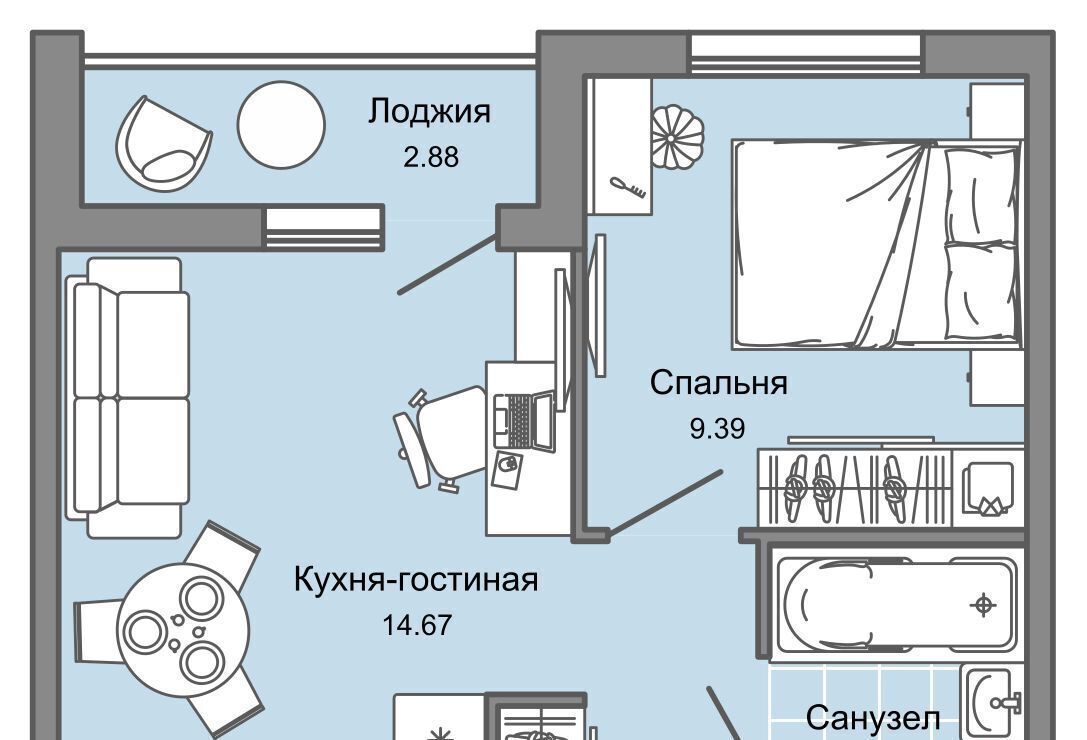 квартира г Ульяновск р-н Заволжский Новый Город ЖК «Светлые кварталы» фото 1