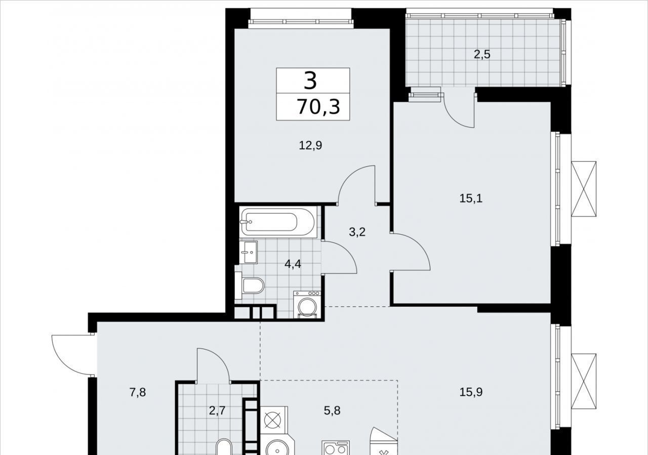 квартира г Москва метро Коммунарка кв-л 160, з/у 1В, д. 4, Московская область фото 2