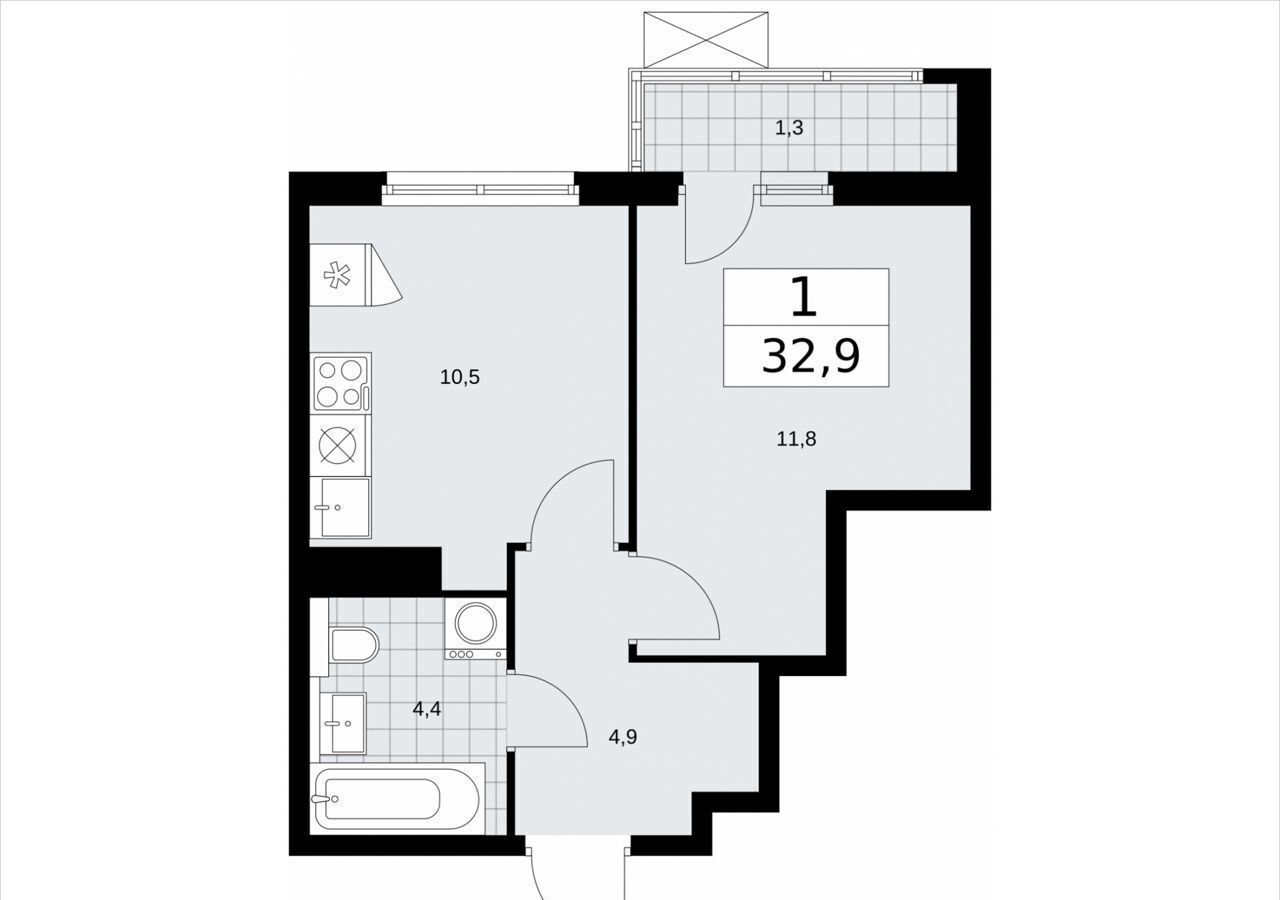 квартира г Москва п Сосенское д Столбово метро Коммунарка з/у 41/1Г, д. 7 фото 2