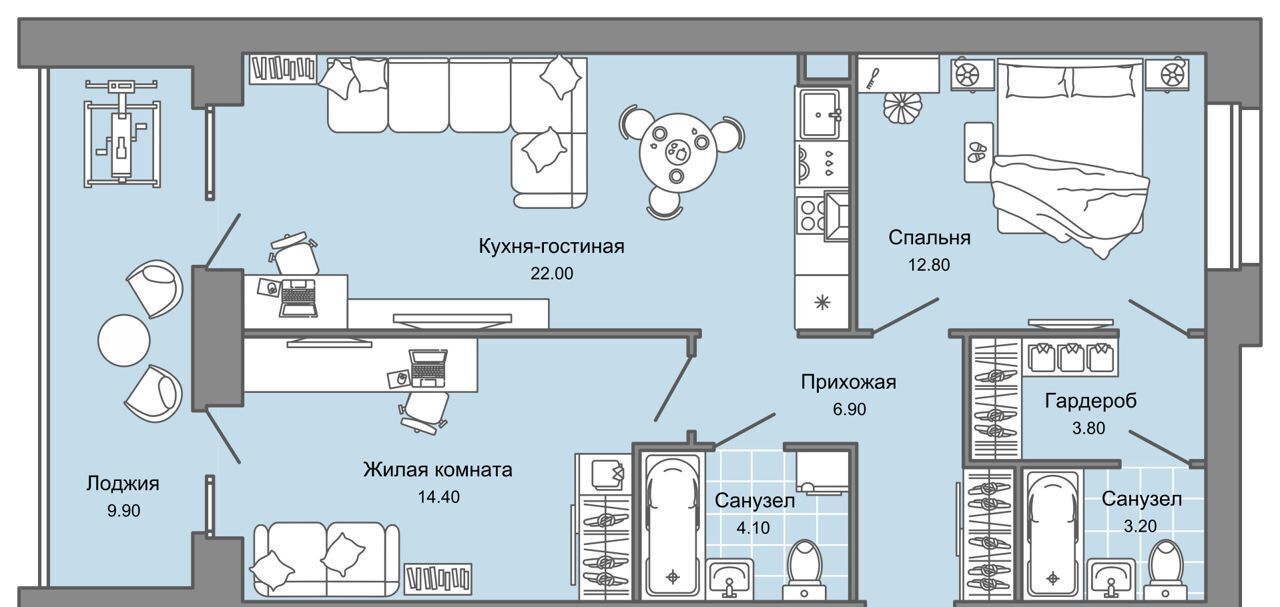 квартира г Пермь р-н Дзержинский ул Дзержинского 31б фото 2