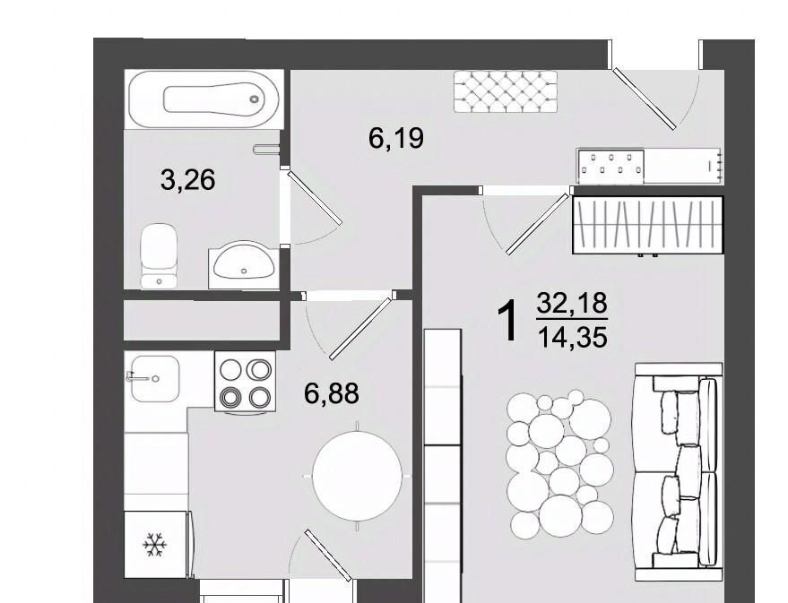 квартира г Клин п Майданово 2к 4 фото 1