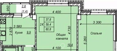 квартира г Новосибирск р-н Кировский Затулинский ул Зорге 277 ЖК «Серебряный ключ» жилмассив фото 1