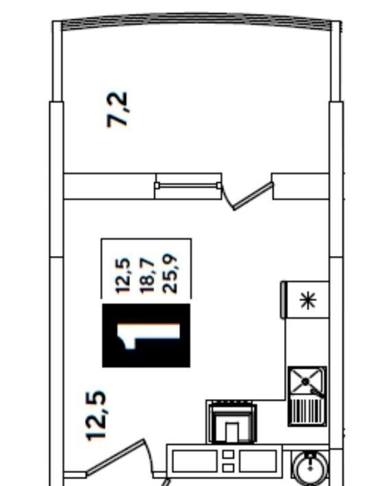 квартира г Краснодар р-н Прикубанский ул им. Ивана Беличенко 89 фото 6