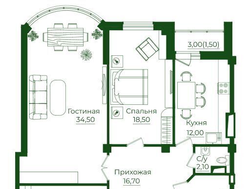 квартира г Ростов-на-Дону р-н Ворошиловский пр-кт Михаила Нагибина 38 фото 1