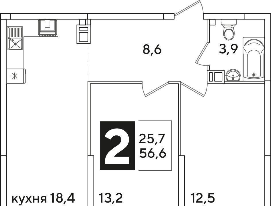 квартира г Краснодар р-н Прикубанский ул Западный Обход 41 ЖК «Самолет» фото 2