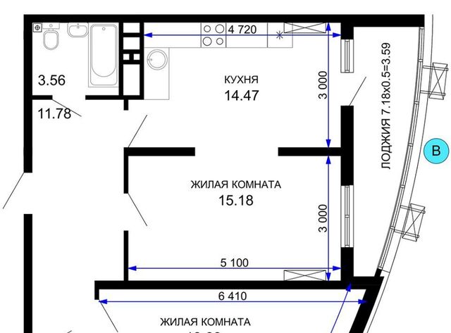 р-н Центральный дом 47/35 микрорайон «Фонтаны» фото