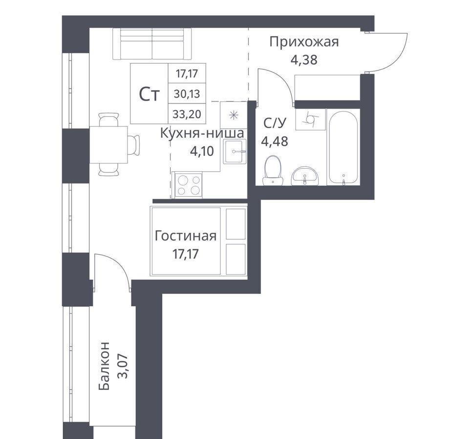 квартира г Новосибирск р-н Калининский ул Игарская 1 фото 1